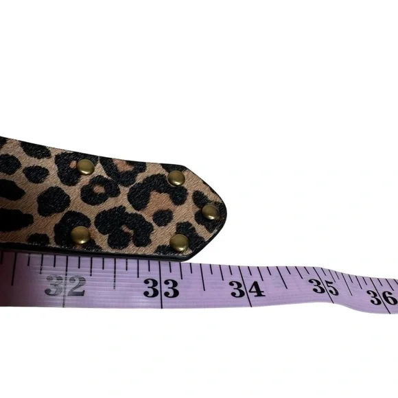 NWOT: Urban Outfitters Leopard Print Belt - Black and Tan - Picture 4 of 15